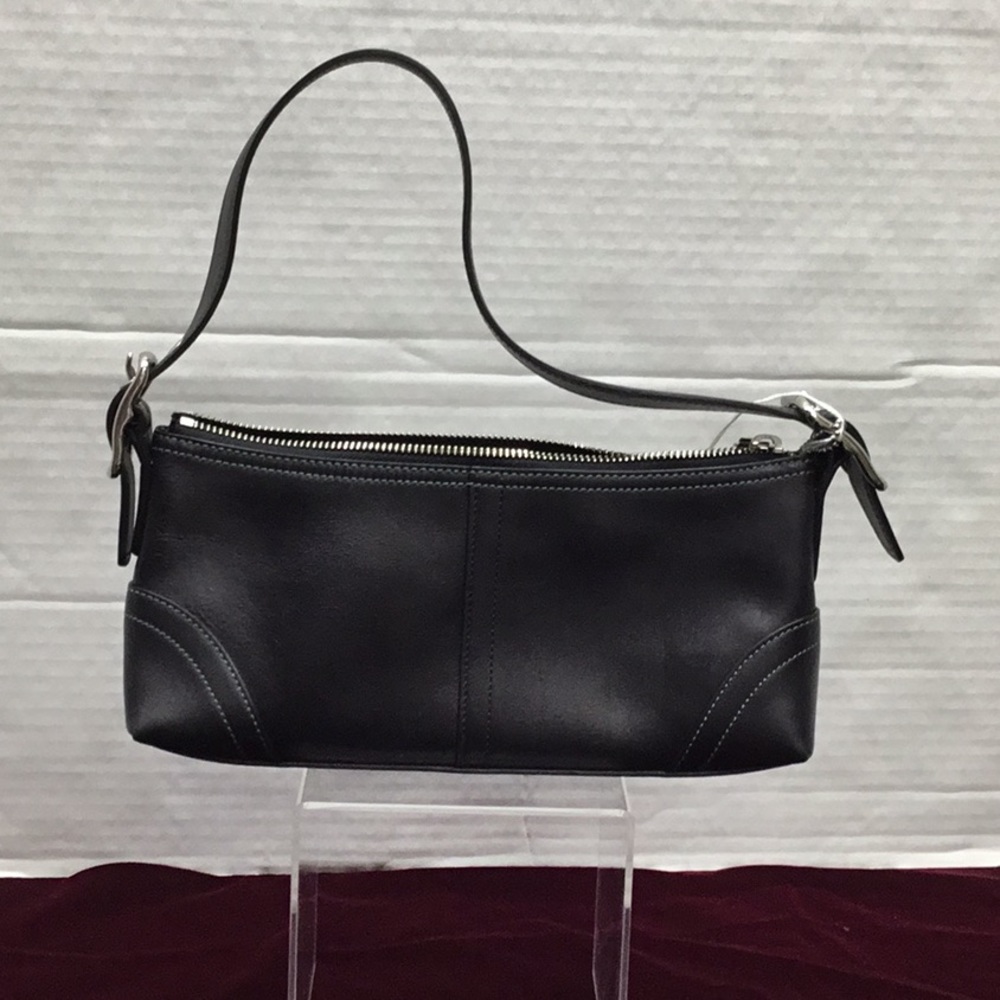 Black leather Coach purse